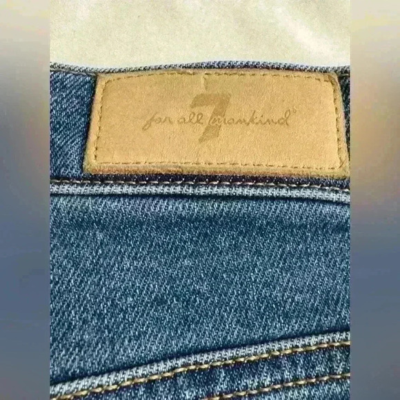 7 For all Mankind Cropped Straight High Waisted Luxe Vintage Denim Jeans size 32 - Picture 10 of 15